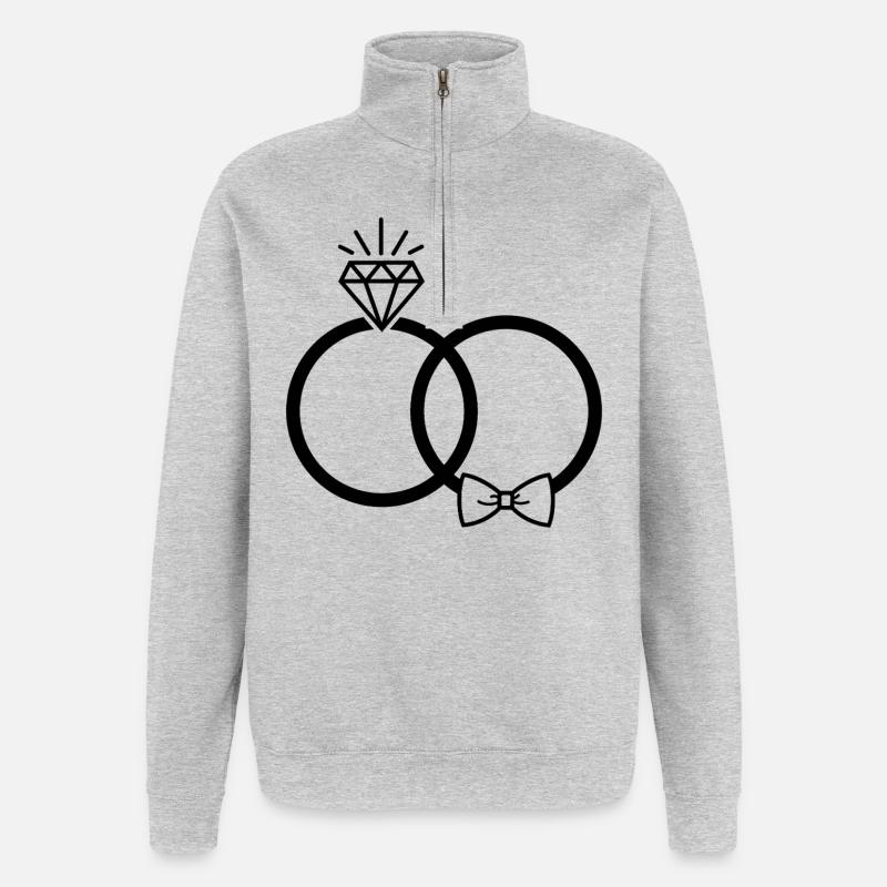Eheringe - Quarter-Zip-Sweatshirt - Grau meliert