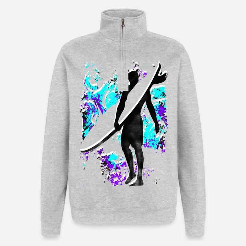Surf - Surf - Surf - Surf - Sweat à zip 1/4 - gris chiné