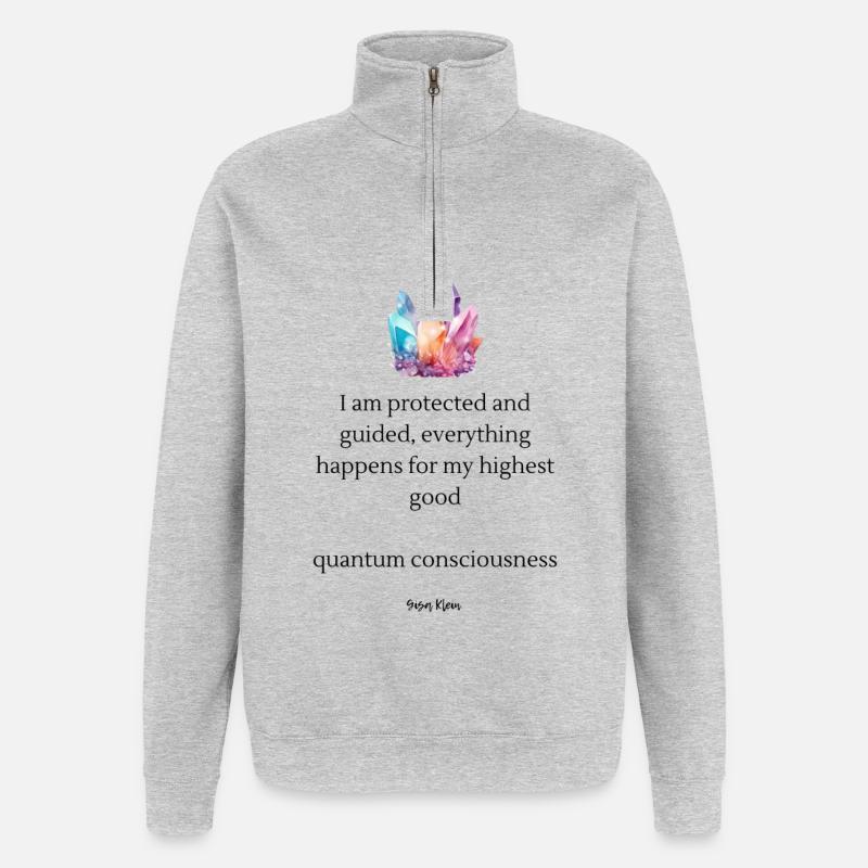 Grappe de couleurs cristallines - Sweat à zip 1/4 - gris chiné