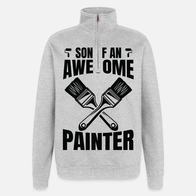 Painter Son - Quarter-Zip Sweatshirt - heather grey