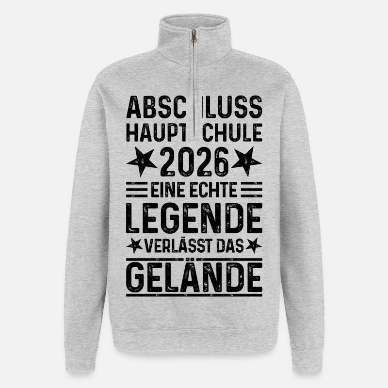 Diplôme du secondaire 2026 - Sweat à zip 1/4 - gris chiné