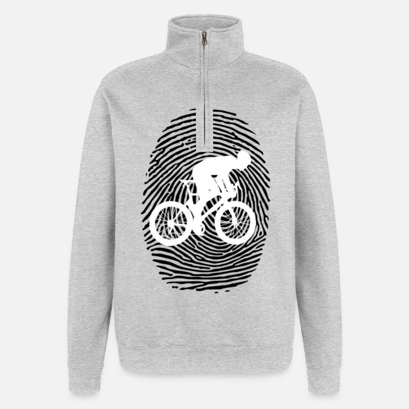 Radfahrer - Quarter-Zip-Sweatshirt - Grau meliert