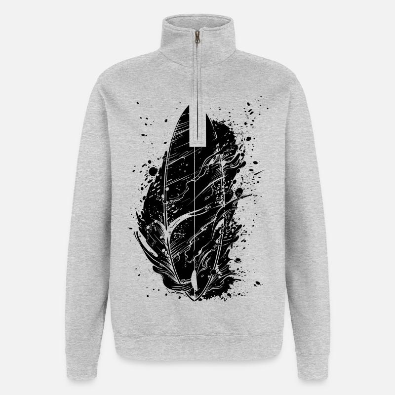 Planche de surf Graffiti - Sweat à zip 1/4 - gris chiné