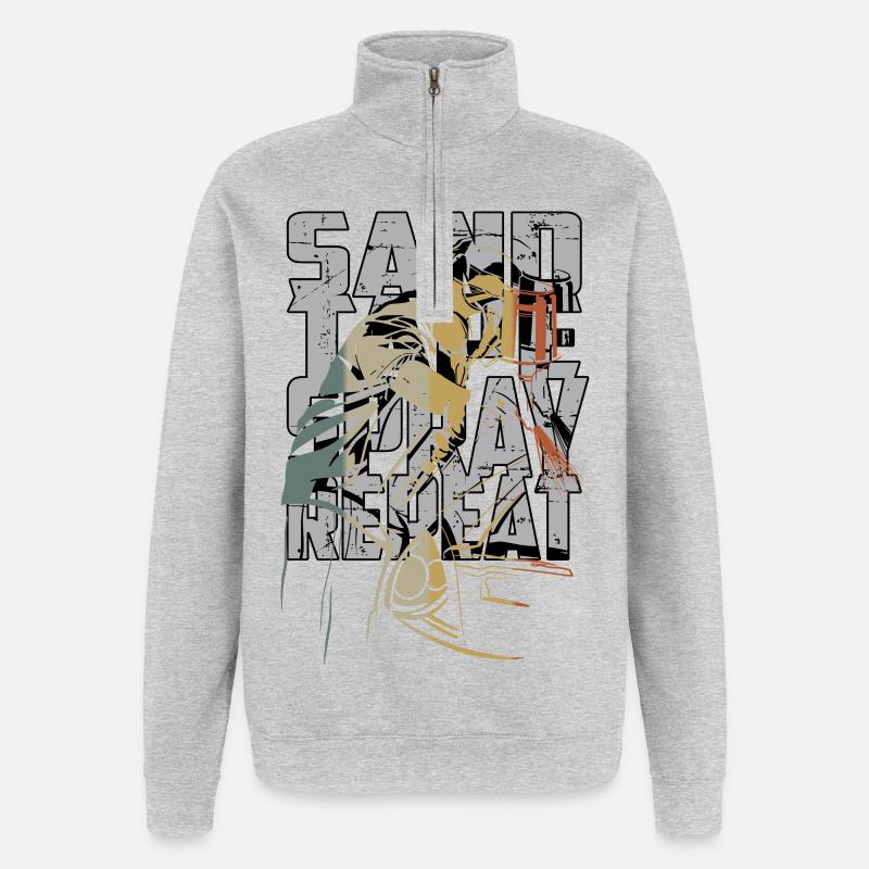 Auto Lackierer - Quarter-Zip-Sweatshirt - Grau meliert