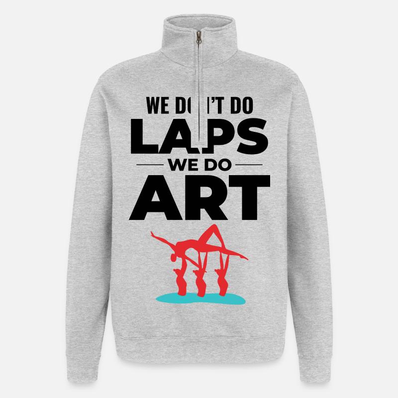 Dynamische akrobatische Silhouette Synchronschwimmen - Quarter-Zip-Sweatshirt - Grau meliert