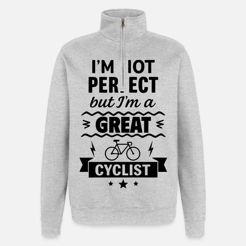 Super Radfahrer - Quarter-Zip-Sweatshirt - Grau meliert