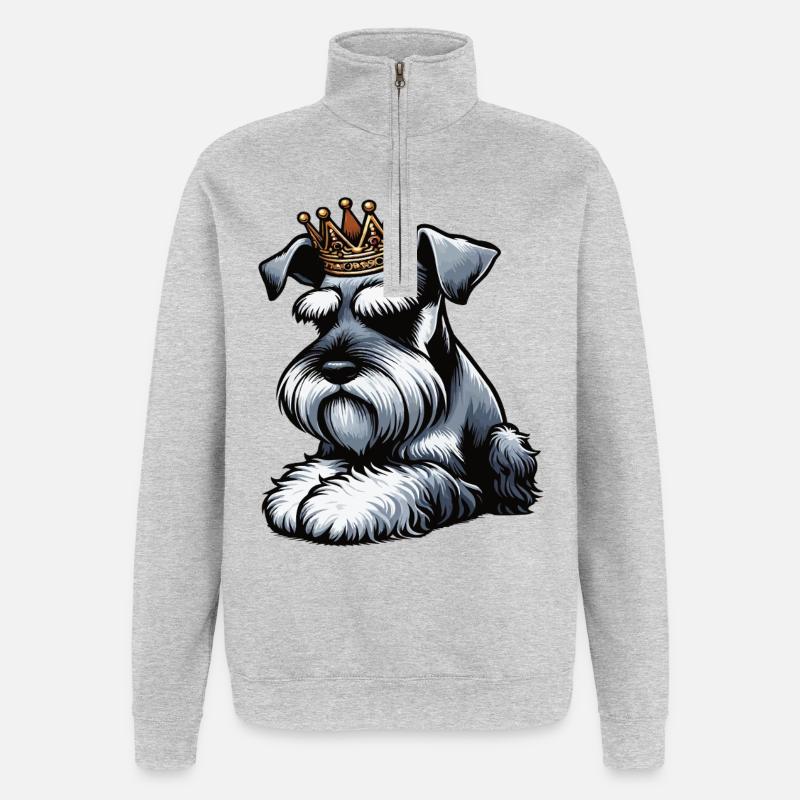 Schnauzer géant Schnauzer Propriétaire de Schnauzer - Sweat à zip 1/4 - gris chiné