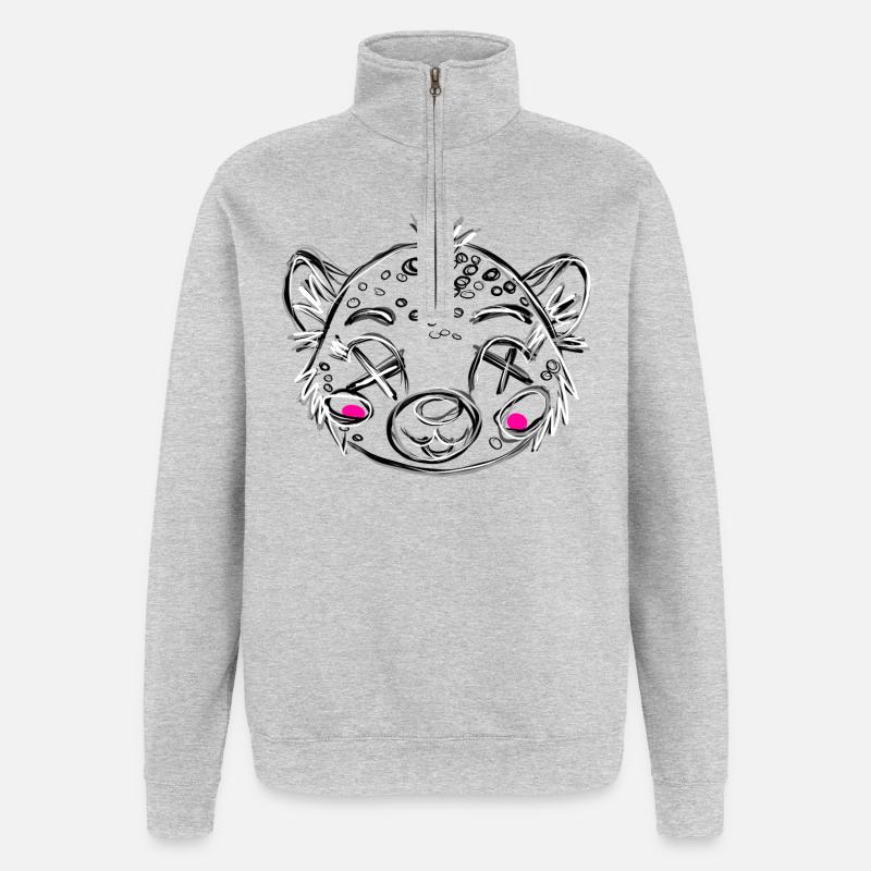 Leo Gray mort - Sweat à zip 1/4 - gris chiné