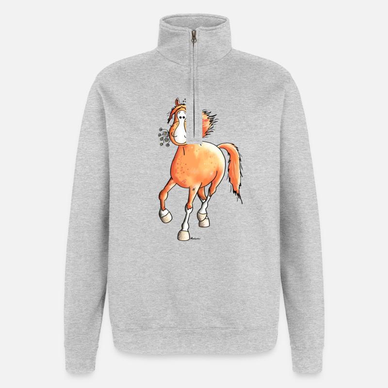 Mignon Cheval - Sweat à zip 1/4 - gris chiné