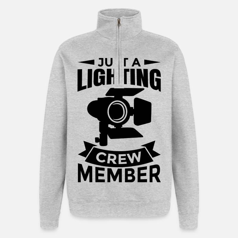 Direction de l’éclairage - Sweat à zip 1/4 - gris chiné