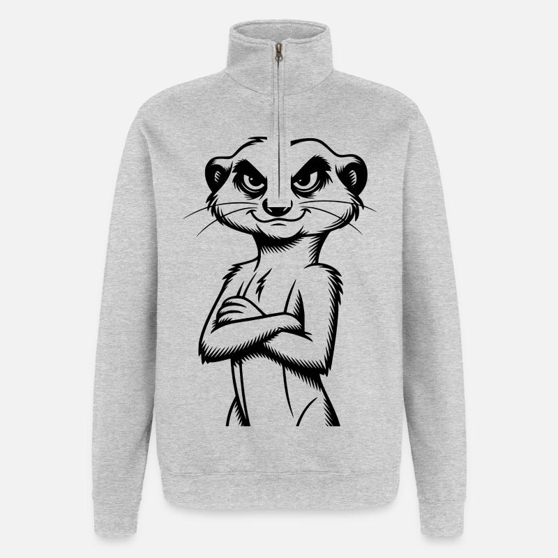 Erdmännchen - Quarter-Zip-Sweatshirt - Grau meliert