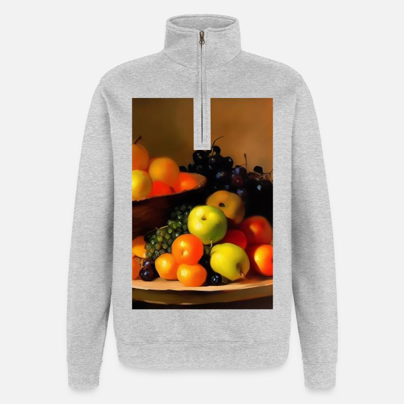 Fruit - Sweat à zip 1/4 - gris chiné