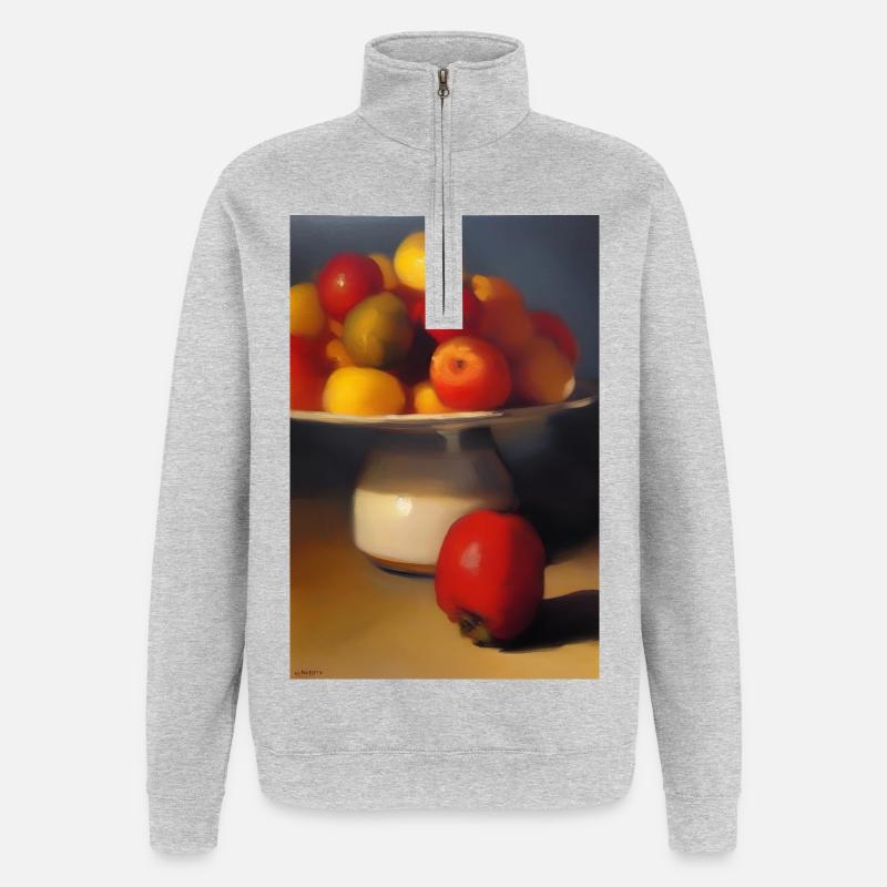 Fruit - Sweat à zip 1/4 - gris chiné