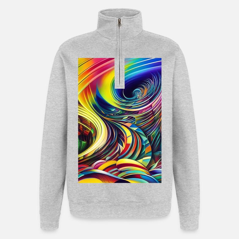 Abstrakte Kunst - Quarter-Zip-Sweatshirt - Grau meliert