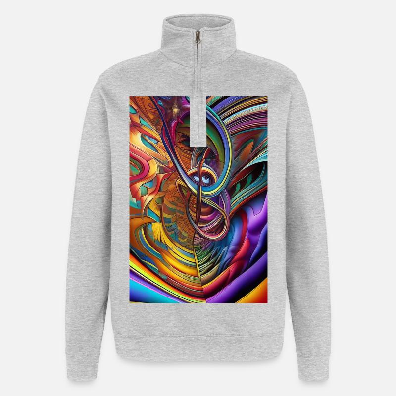 Abstrakte Kunst - Quarter-Zip-Sweatshirt - Grau meliert