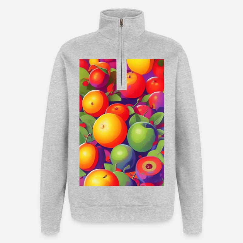 Fruit - Sweat à zip 1/4 - gris chiné
