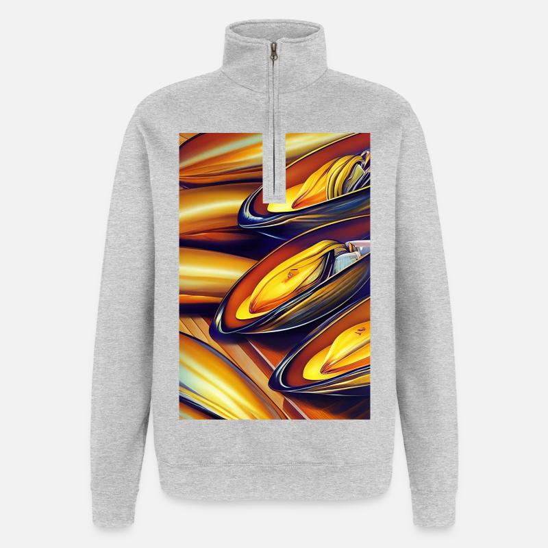Muscheln - Quarter-Zip-Sweatshirt - Grau meliert