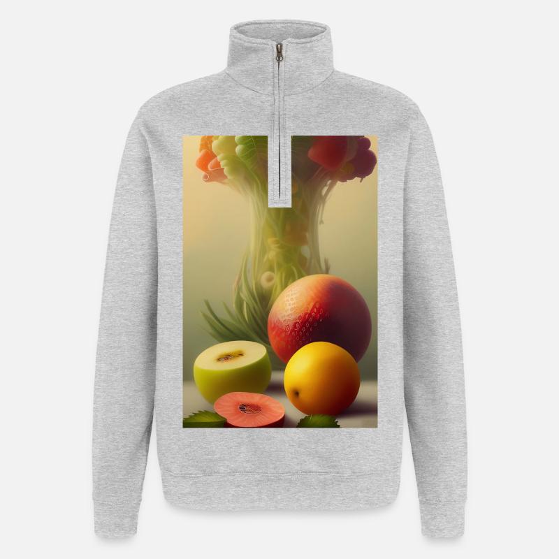 Fruit - Sweat à zip 1/4 - gris chiné