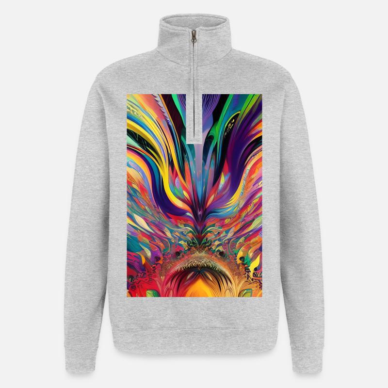 Abstrakte Kunst - Quarter-Zip-Sweatshirt - Grau meliert