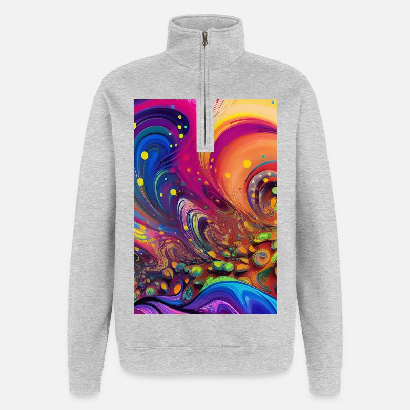 Abstrakte Kunst - Quarter-Zip-Sweatshirt - Grau meliert