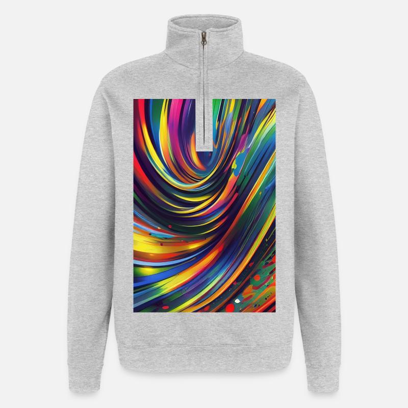 Abstrakte Kunst - Quarter-Zip-Sweatshirt - Grau meliert