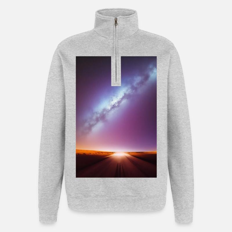 Space and planets - Quarter-Zip Sweatshirt - heather grey