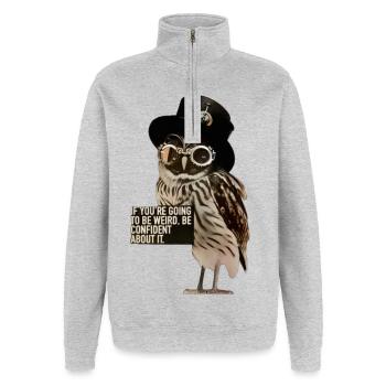 Sei Natur - Quarter-Zip-Sweatshirt - Grau meliert - Vorne - AI Model Female 172 light (172cm) & AI Model Male 178 dark (178cm)