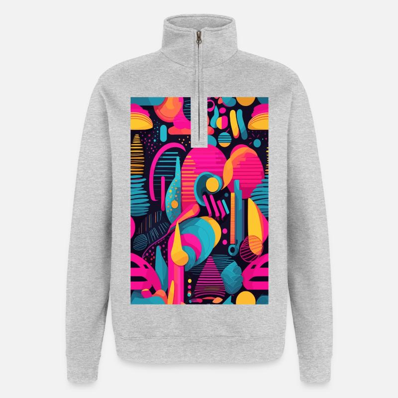 Modern Abstract Pattern - Quarter-Zip Sweatshirt - heather grey