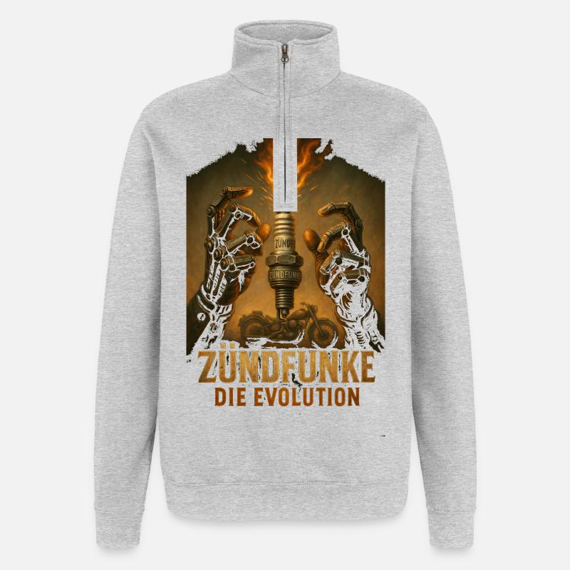 ZÜNDFUNKE – Die Evolution - Quarter-Zip-Sweatshirt - Grau meliert
