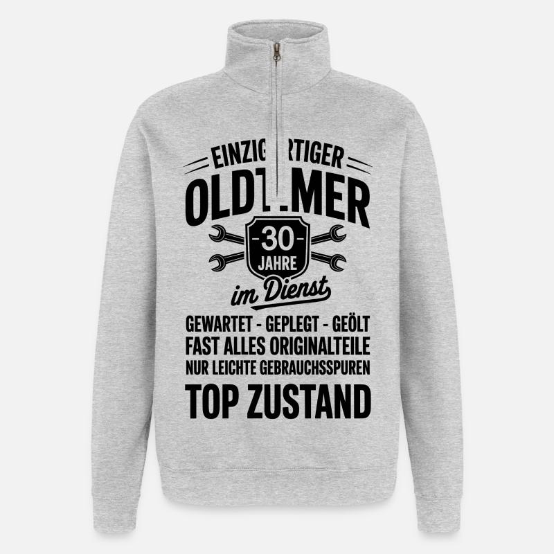 30 ans de service - Sweat à zip 1/4 - gris chiné
