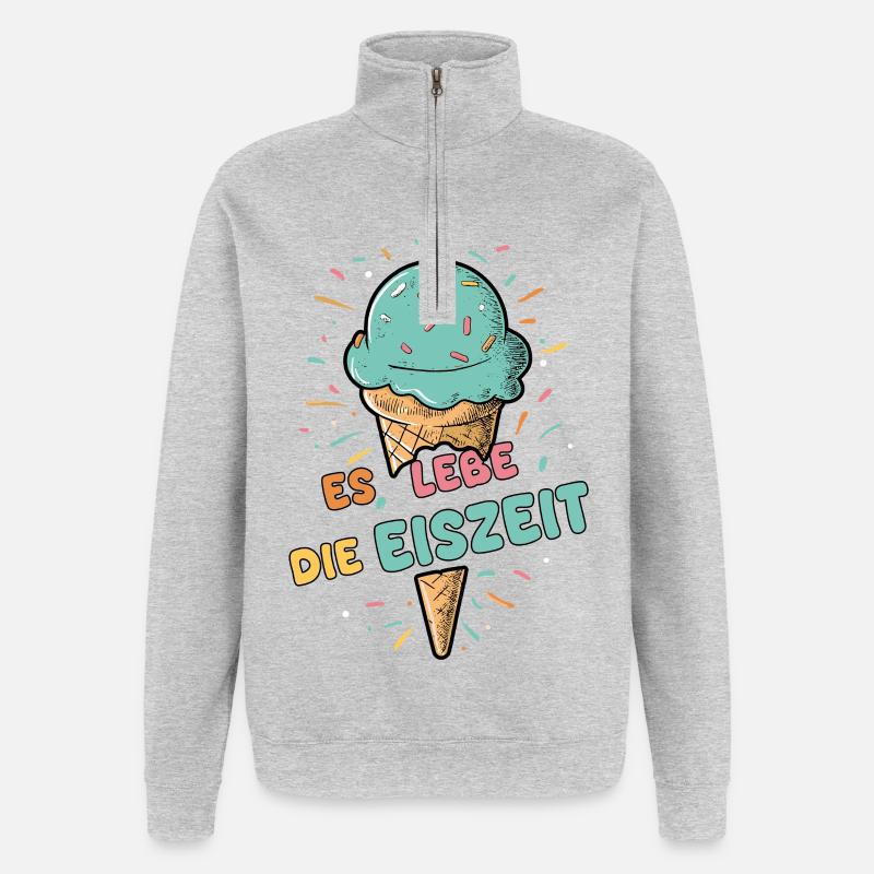 Es lebe die Eiszeit - Eiskugel - Quarter-Zip Sweatshirt - heather grey