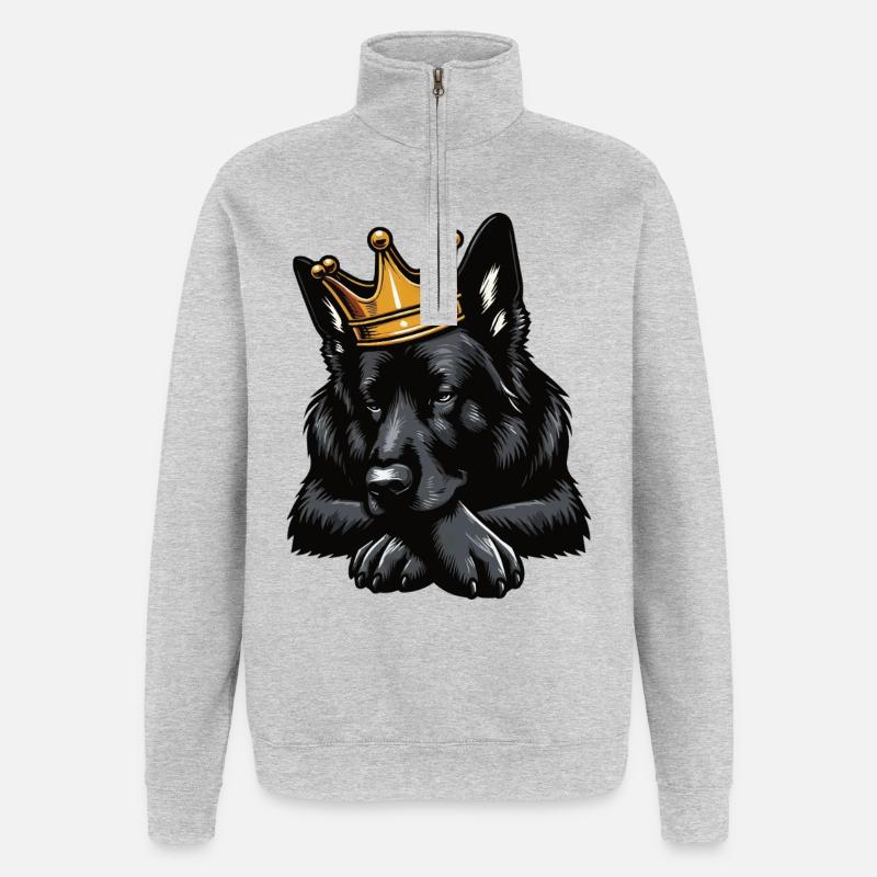 Black German Shepherd German Shepherd Owner - Quarter-Zip Sweatshirt - heather grey