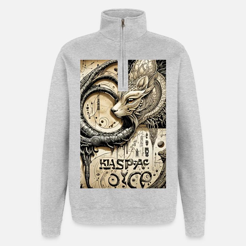 Ppatch 12 - Sweat à zip 1/4 - gris chiné