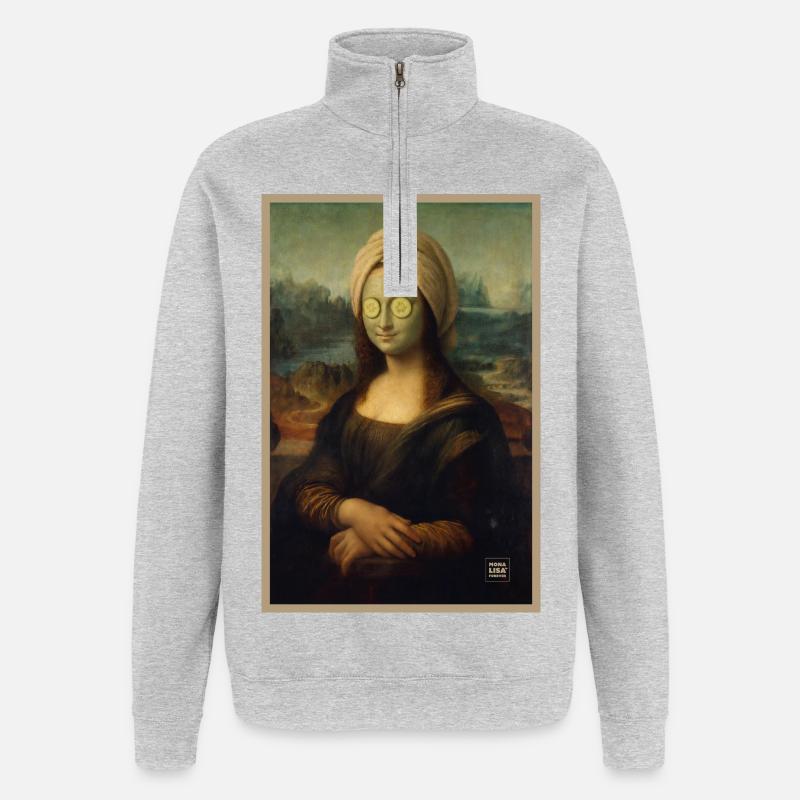 Mona Lisa Spa Day - Quarter-Zip Sweatshirt - heather grey