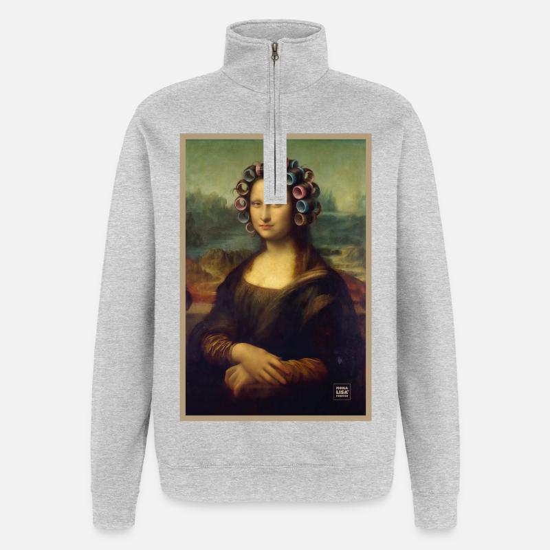 Mona Lisa Lockenwickler - Quarter-Zip-Sweatshirt - Grau meliert