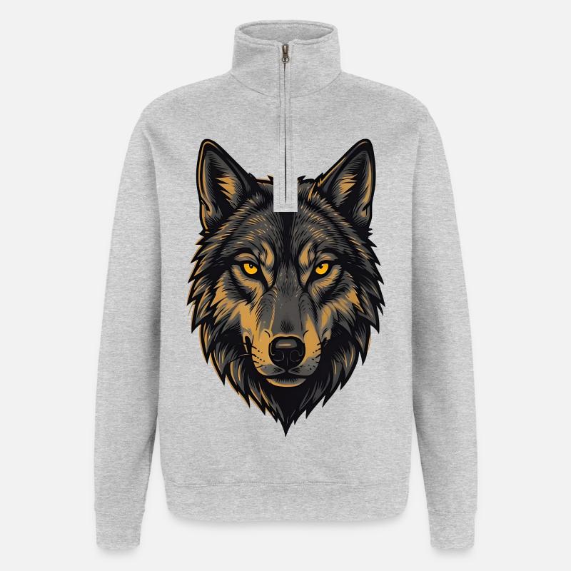 Alphawolf - Quarter-Zip-Sweatshirt - Grau meliert