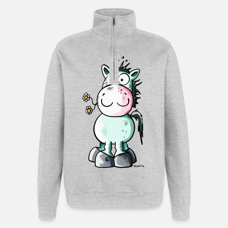 Das Pferd - Quarter-Zip-Sweatshirt - Grau meliert