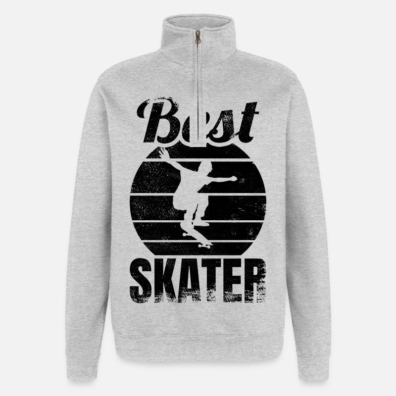 Bester Skateboarder - Quarter-Zip-Sweatshirt - Grau meliert