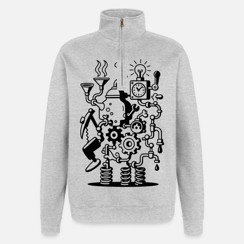 Crazy Machine - Quarter-Zip Sweatshirt - heather grey