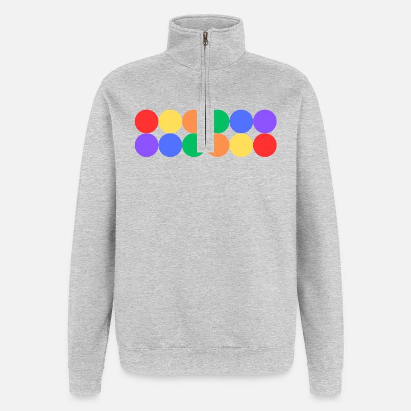 Rainbow Pride - Quarter-Zip-Sweatshirt - Grau meliert