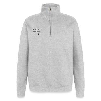 Zum nachdenken - Quarter-Zip-Sweatshirt - Grau meliert - Vorne - AI Model Female 172 light (172cm) & AI Model Male 178 dark (178cm)