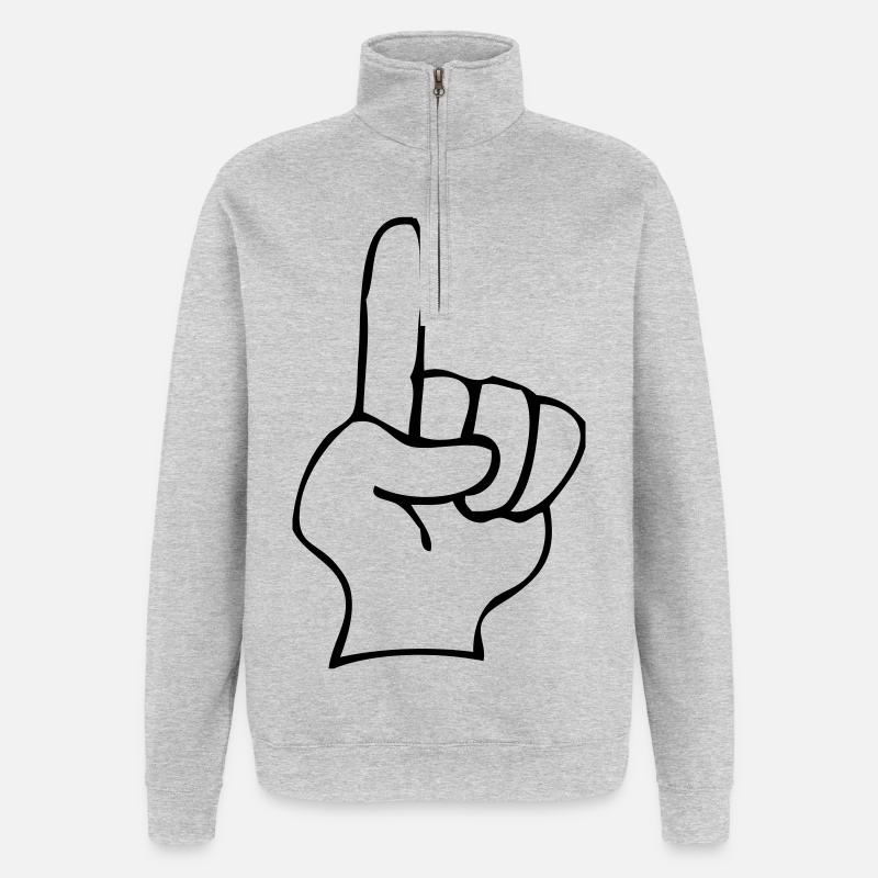 Index - Sweat à zip 1/4 - gris chiné