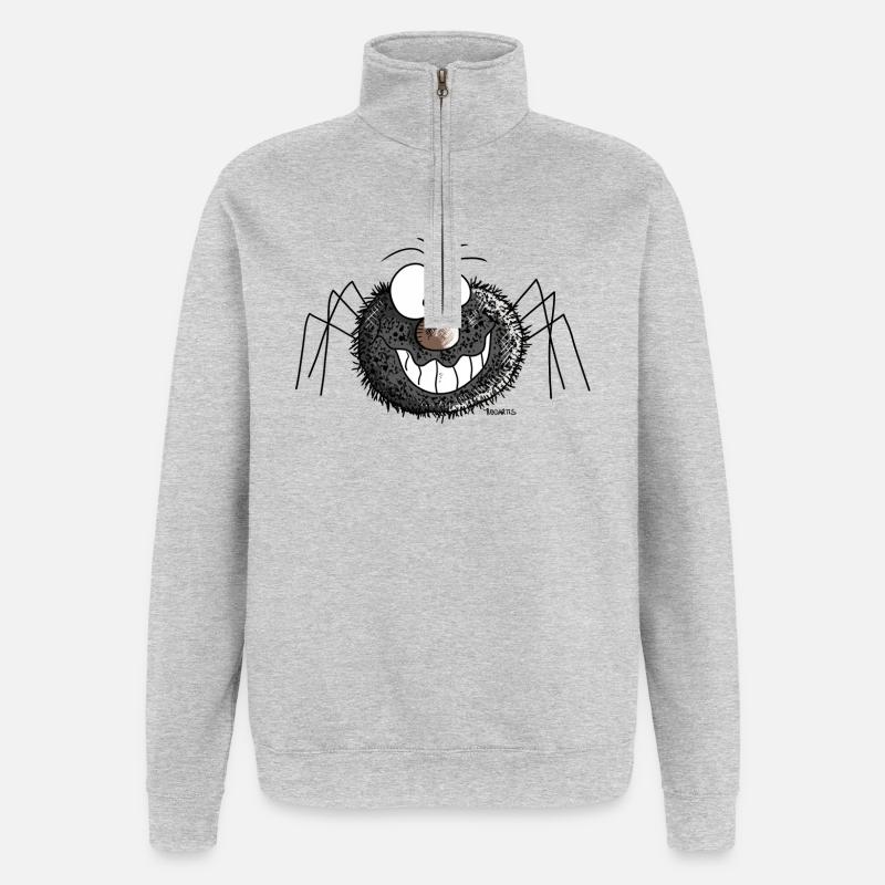 Arachnida - Sweat à zip 1/4 - gris chiné