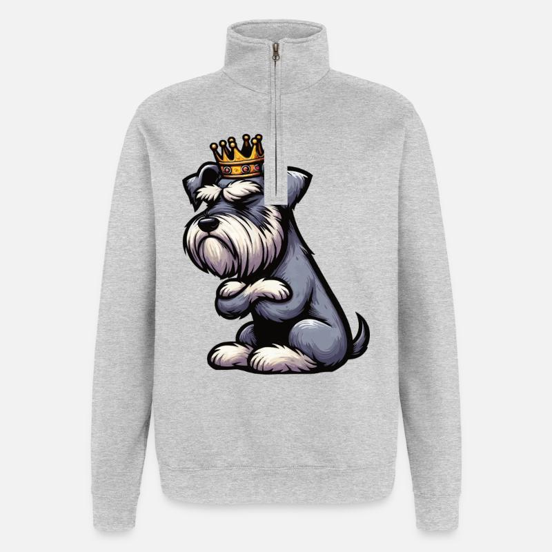 Schnauzer géant Schnauzer Propriétaire de Schnauzer - Sweat à zip 1/4 - gris chiné