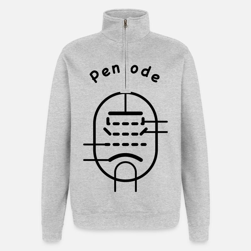 Vakuumröhren-Symbol Pentode - Quarter-Zip-Sweatshirt - Grau meliert