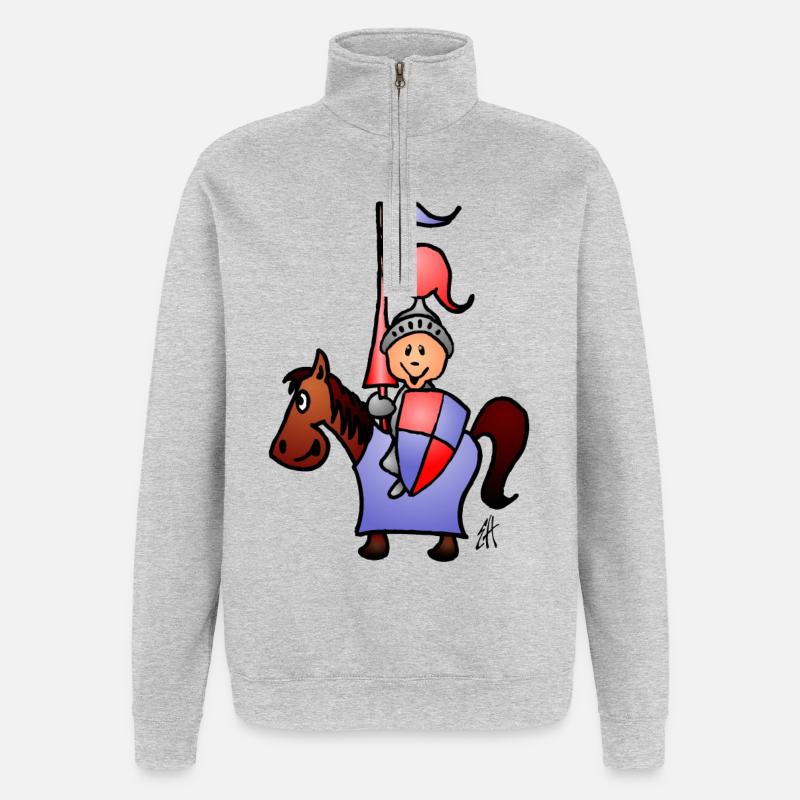 Chevalier - Sweat à zip 1/4 - gris chiné