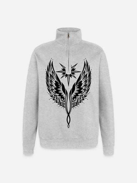 Engelsflügel Engel Flügel Erzengel - Quarter-Zip-Sweatshirt - Grau meliert
