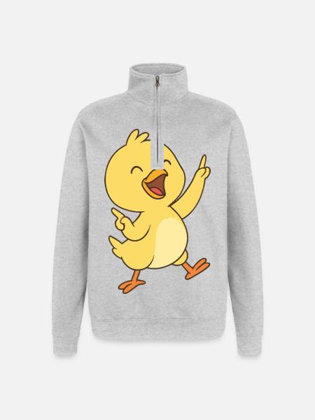 Happy Chick Dance - Quarter-Zip Sweatshirt - heather grey