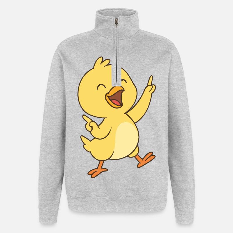 Happy Chick Dance - Quarter-Zip Sweatshirt - heather grey
