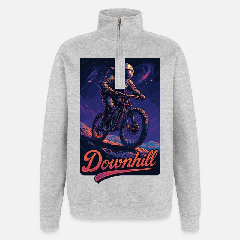 VTT VTT Descente Astronaute Cadeau - Sweat à zip 1/4 - gris chiné